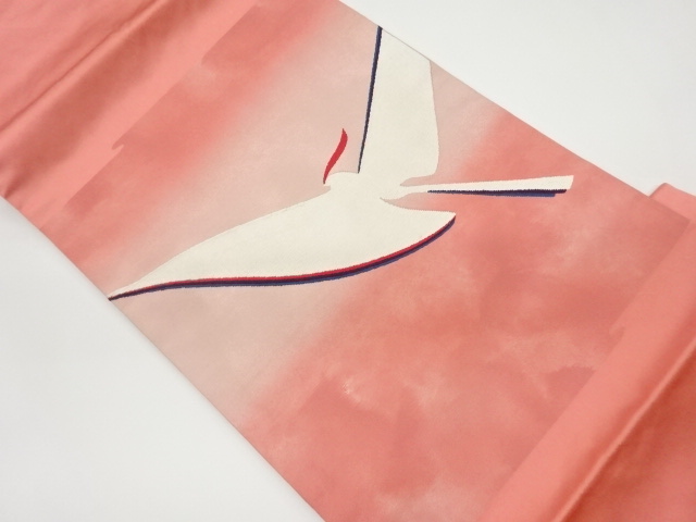 鳥模様織出し名古屋帯